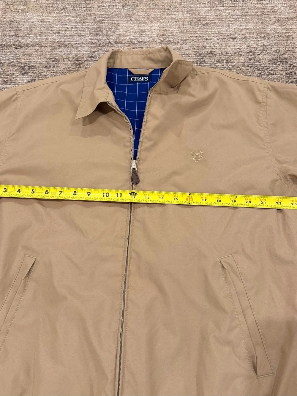 Chaps Harrington Khaki Zip-Front Jacket L